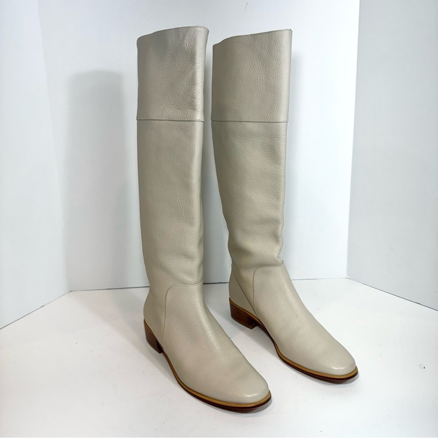 Rachel Comey Tall Thora Boot in Bone White Genuine Leather Knee High Boots 10