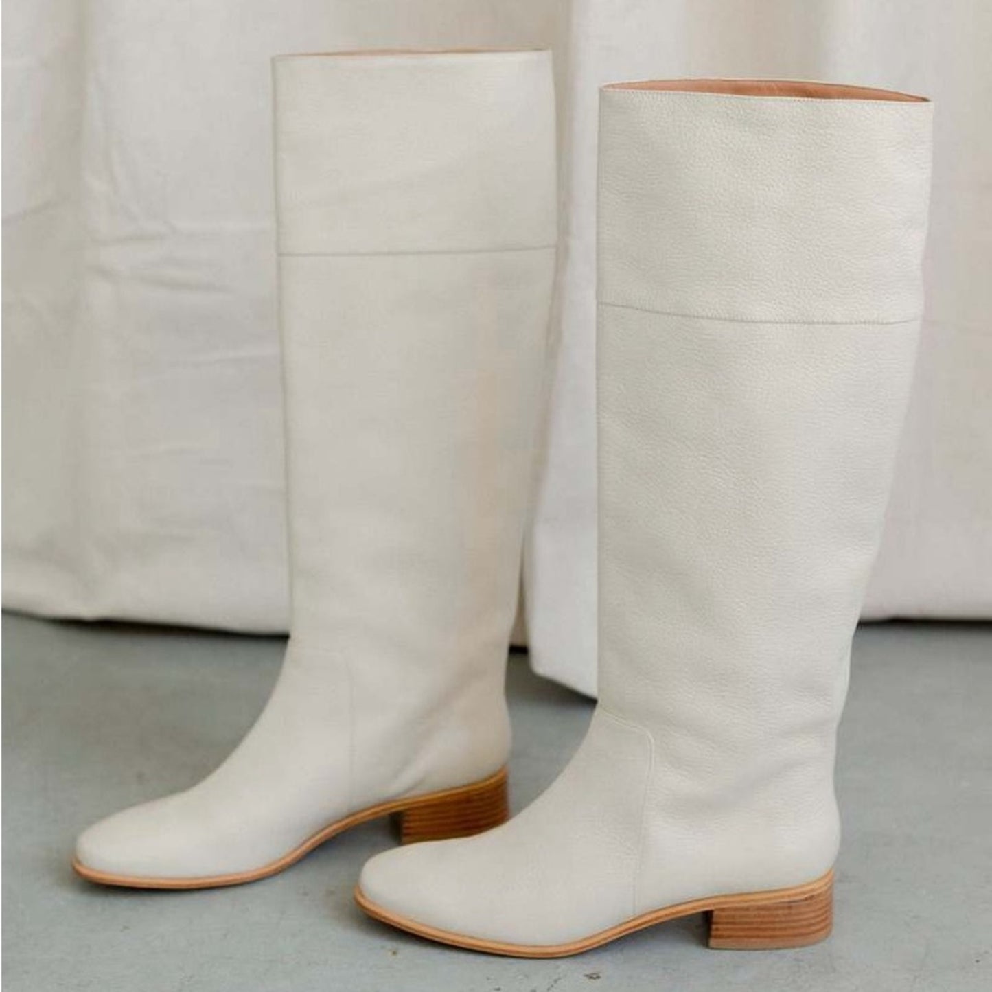 Rachel Comey Tall Thora Boot in Bone White Genuine Leather Knee High Boots 10