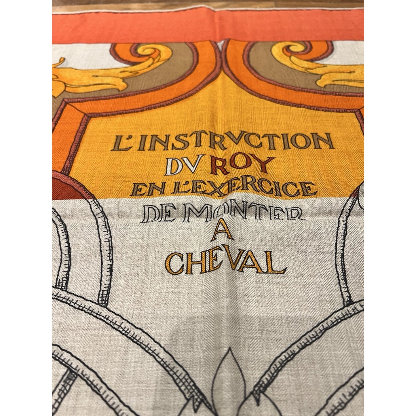 Hermes L’Instruction Du Roy 140cm Cashmere Silk Shawl NIB