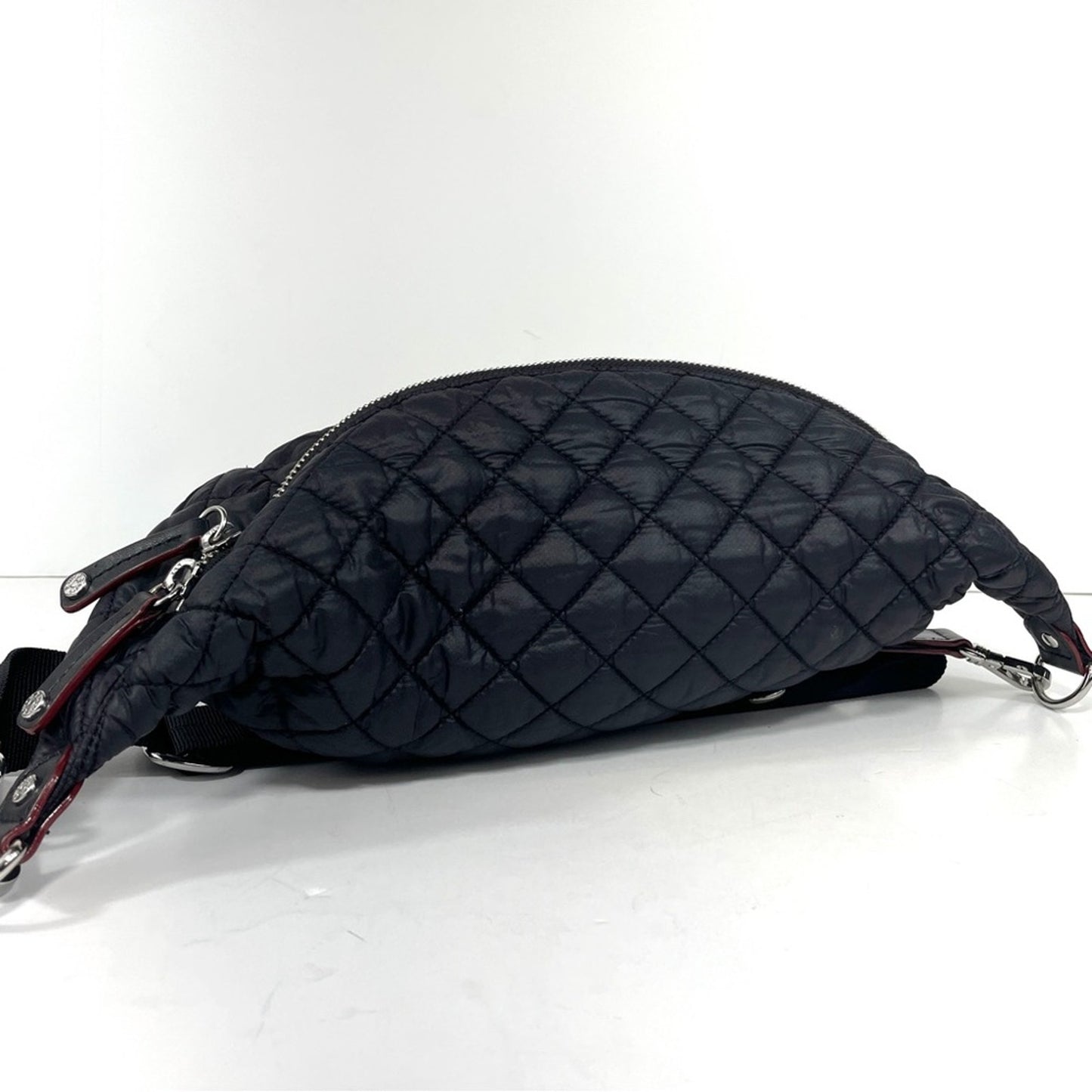 MZ Wallace Crosby Black Quilted Adjustable Waist Strap Crossbody Handbag