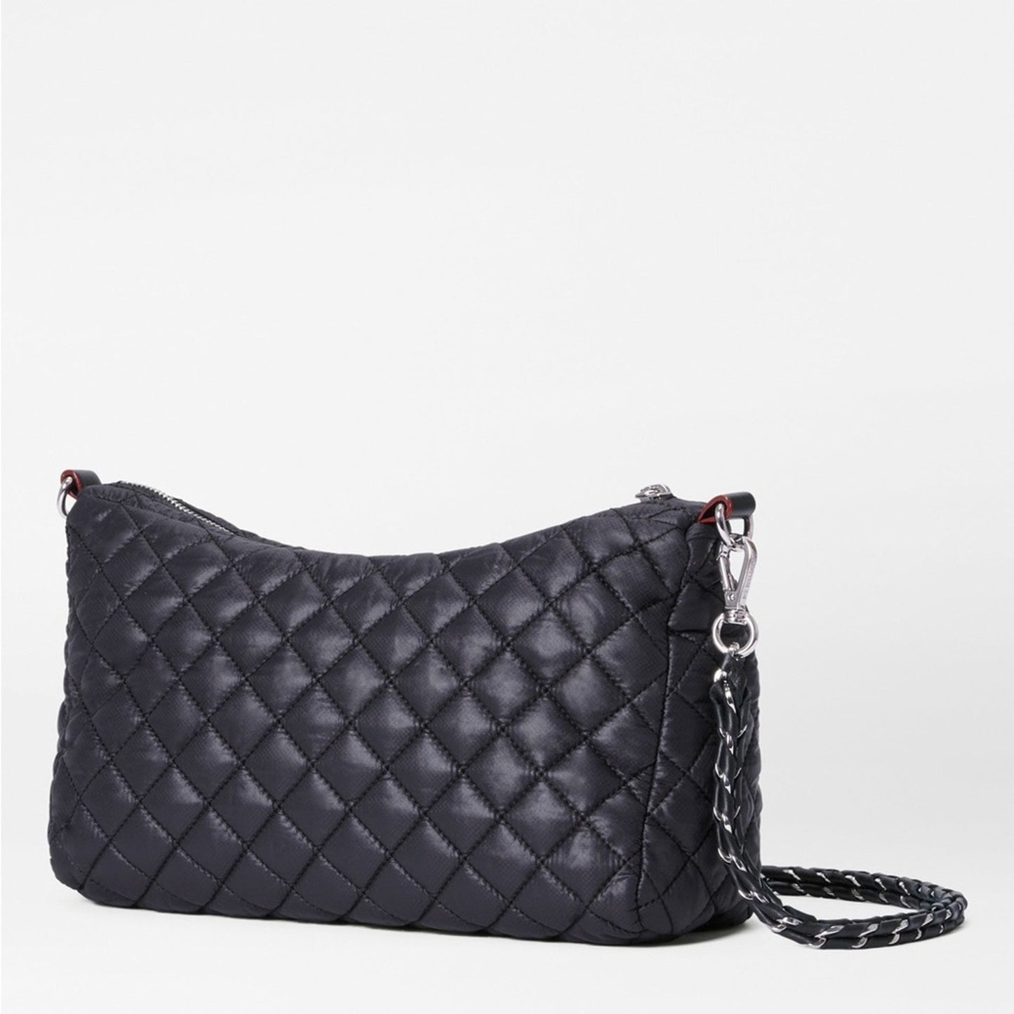 MZ Wallace Crosby Shoulder Quilted Nylon and Braided Leather Crossbody Handbag