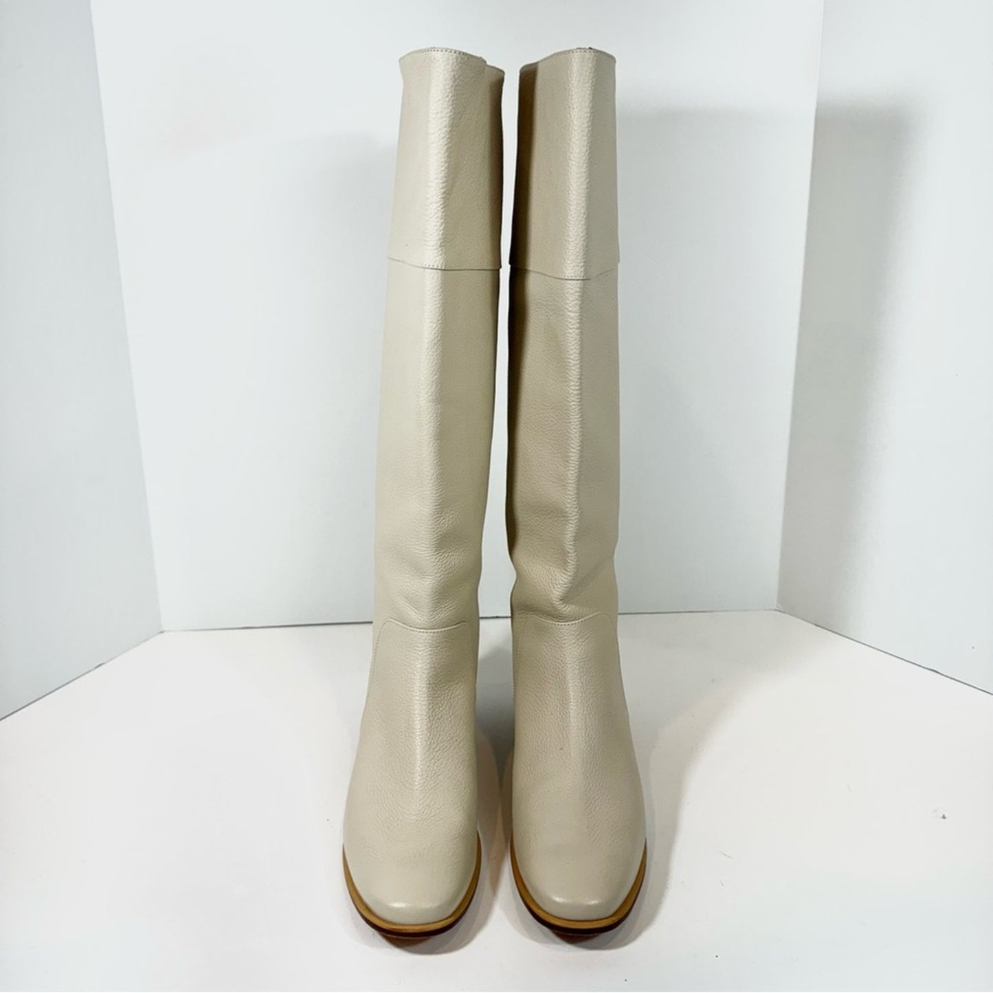 Rachel Comey Tall Thora Boot in Bone White Genuine Leather Knee High Boots 10