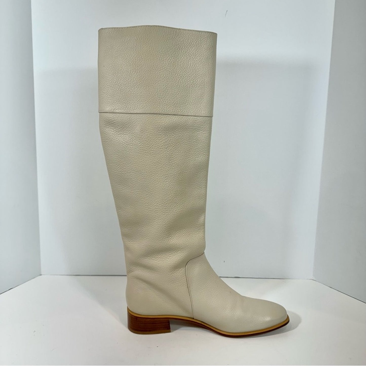 Rachel Comey Tall Thora Boot in Bone White Genuine Leather Knee High Boots 10