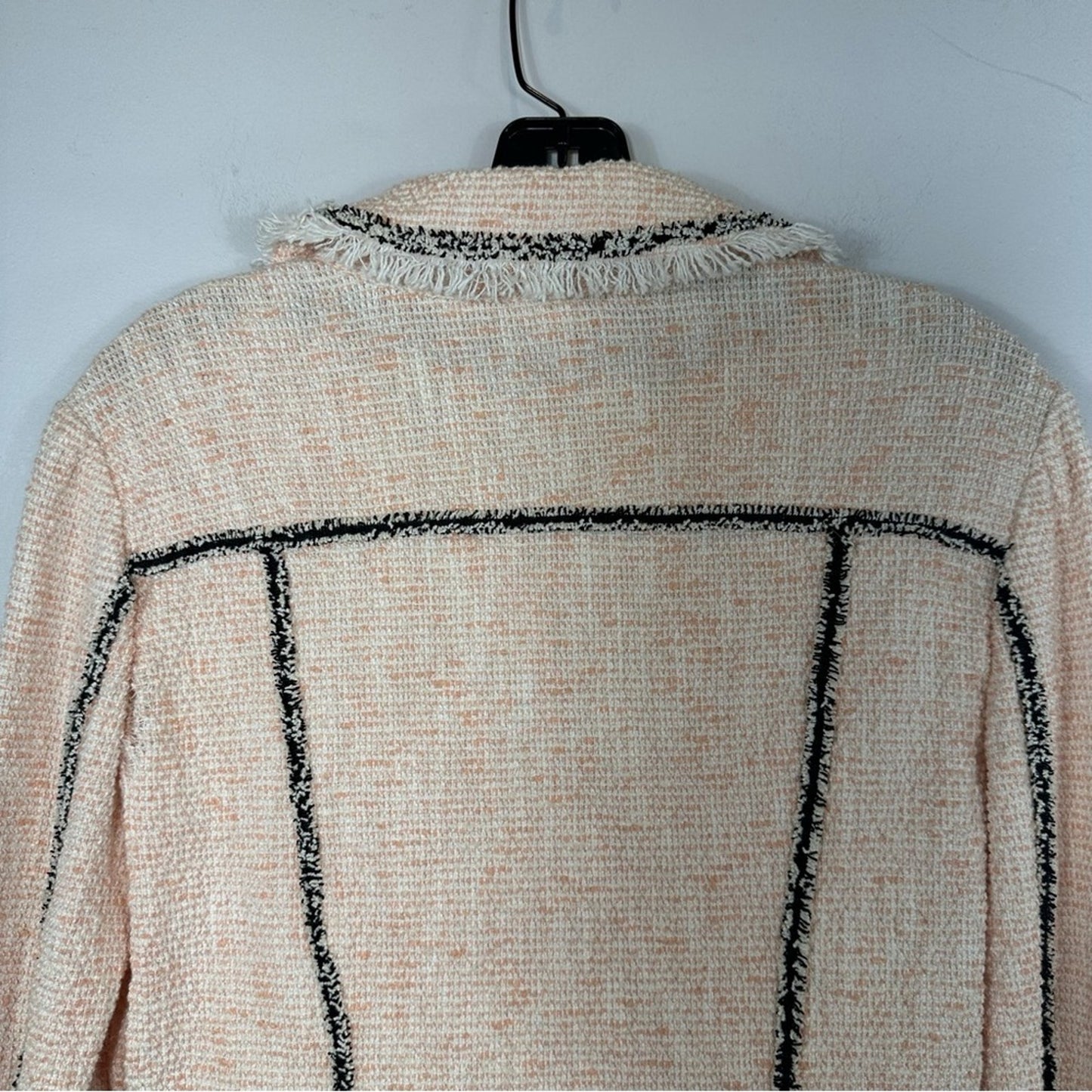 Veronica Beard Vita Crop Pink Tweed Button Front Jacket Size 4